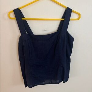 Quince linen fitted tank